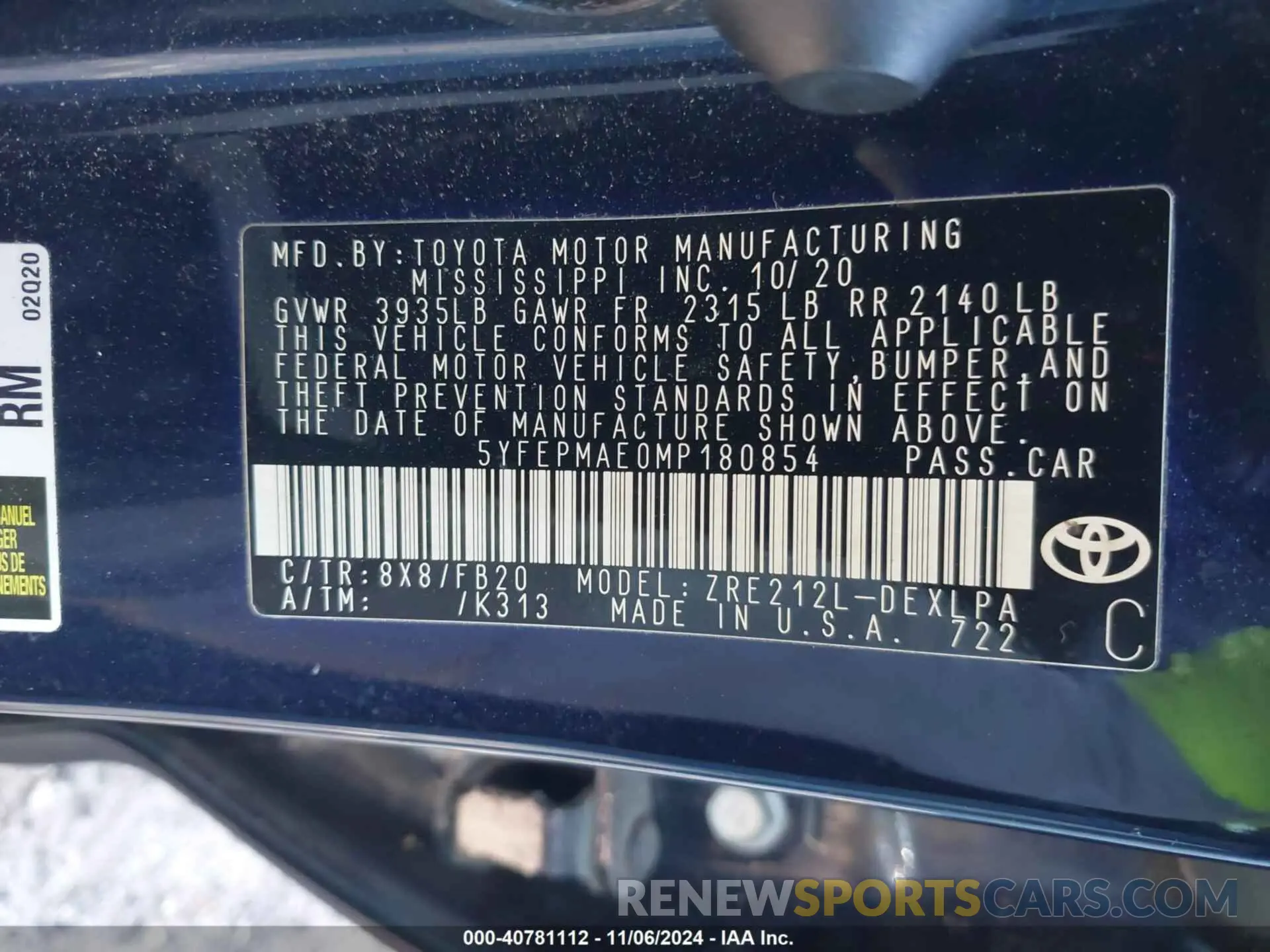 9 Photograph of a damaged car 5YFEPMAE0MP180854 TOYOTA COROLLA 2021
