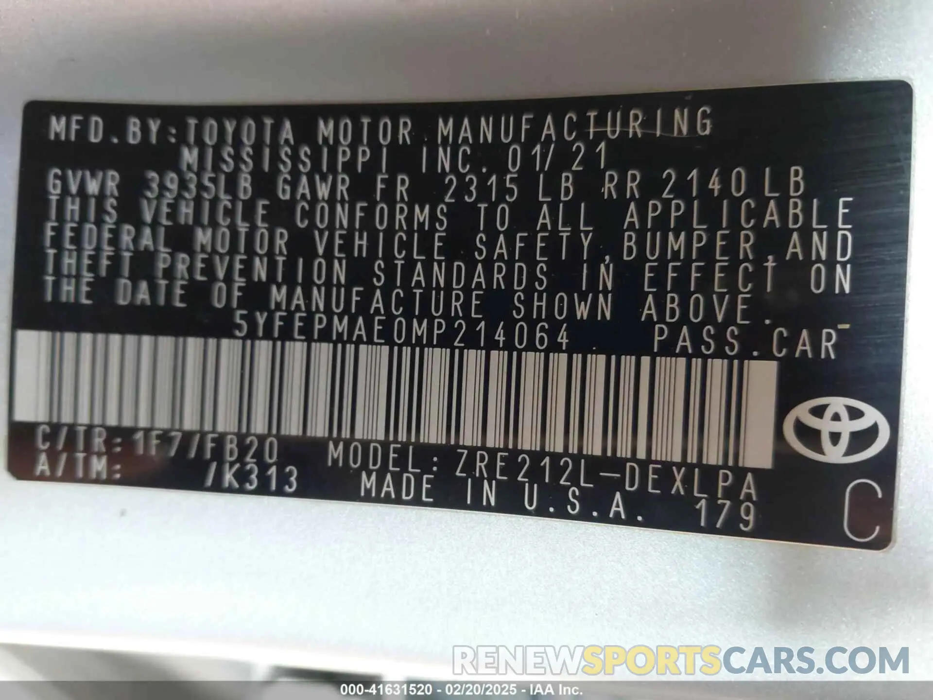 9 Photograph of a damaged car 5YFEPMAE0MP214064 TOYOTA COROLLA 2021