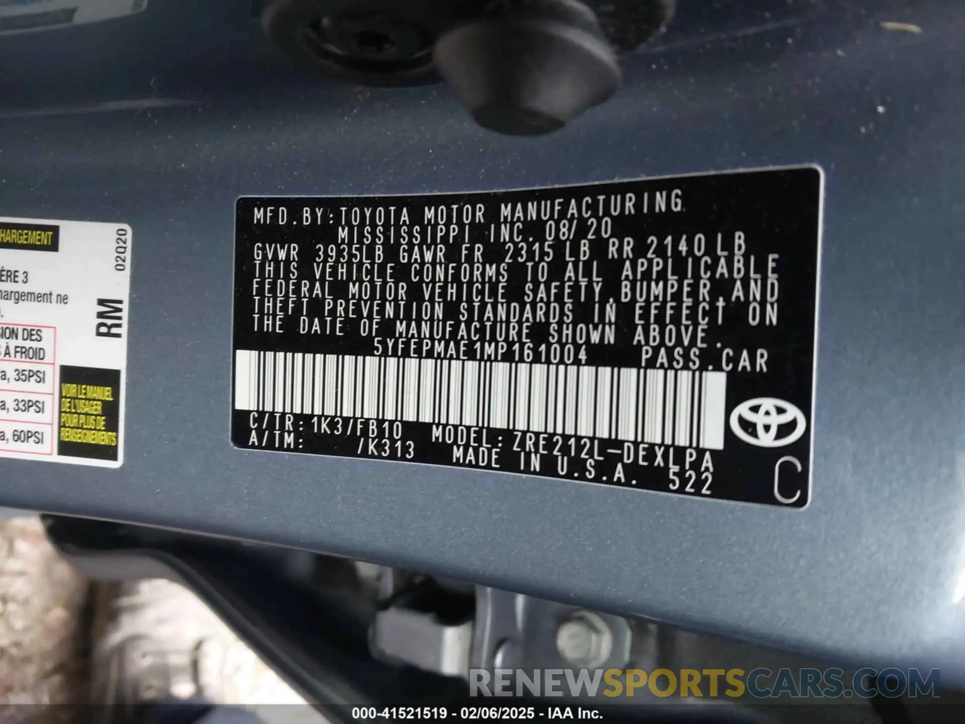 9 Photograph of a damaged car 5YFEPMAE1MP161004 TOYOTA COROLLA 2021