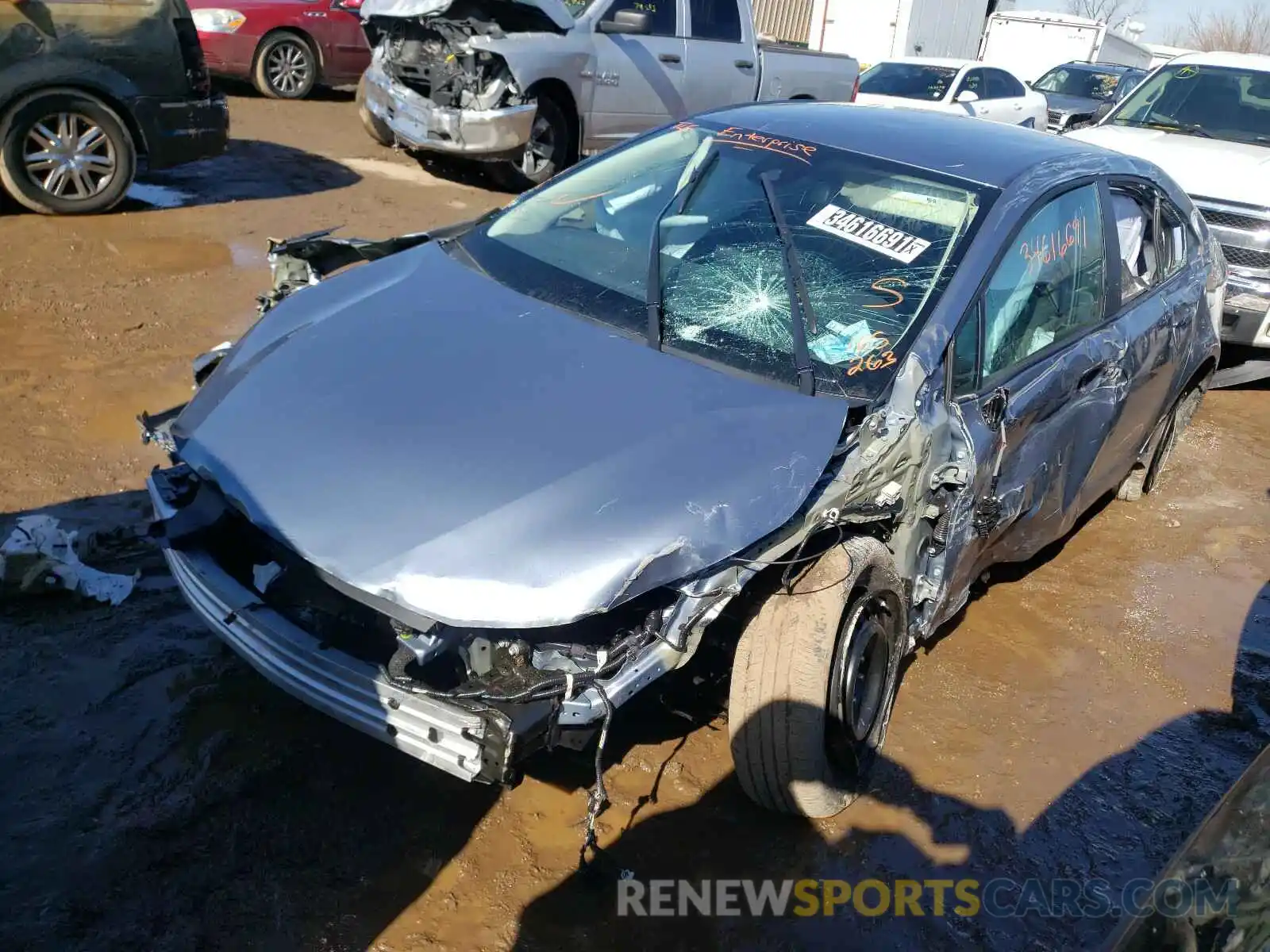 2 Photograph of a damaged car 5YFEPMAE1MP165263 TOYOTA COROLLA 2021