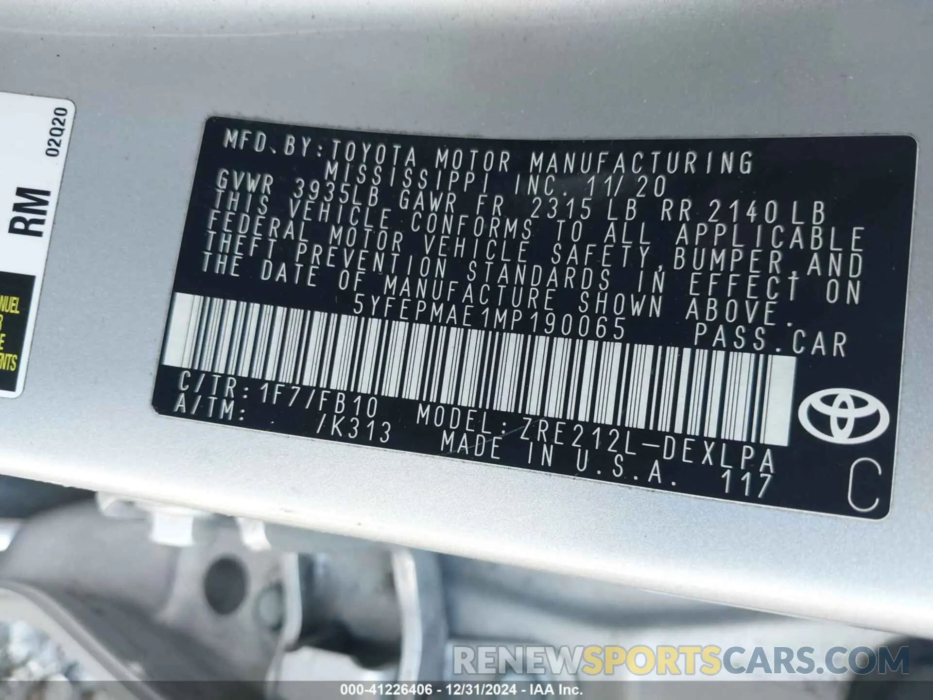9 Photograph of a damaged car 5YFEPMAE1MP190065 TOYOTA COROLLA 2021
