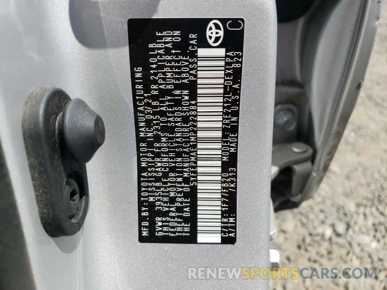 12 Photograph of a damaged car 5YFEPMAE1MP222884 TOYOTA COROLLA 2021