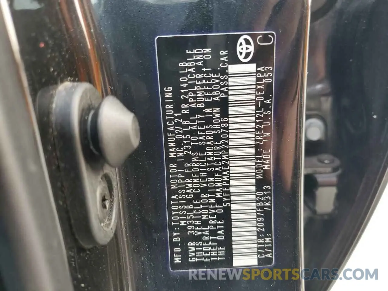 13 Photograph of a damaged car 5YFEPMAE2MP220786 TOYOTA COROLLA 2021