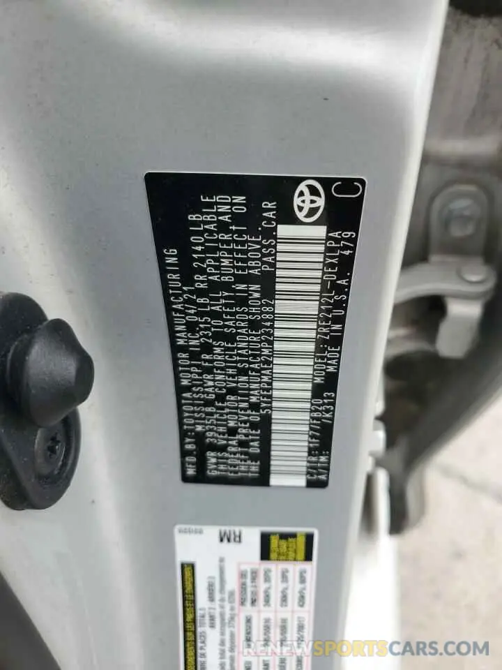 13 Photograph of a damaged car 5YFEPMAE2MP234882 TOYOTA COROLLA 2021