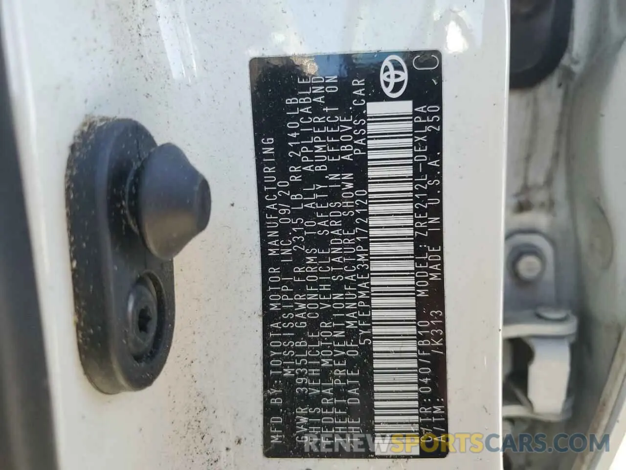 12 Photograph of a damaged car 5YFEPMAE3MP172120 TOYOTA COROLLA 2021