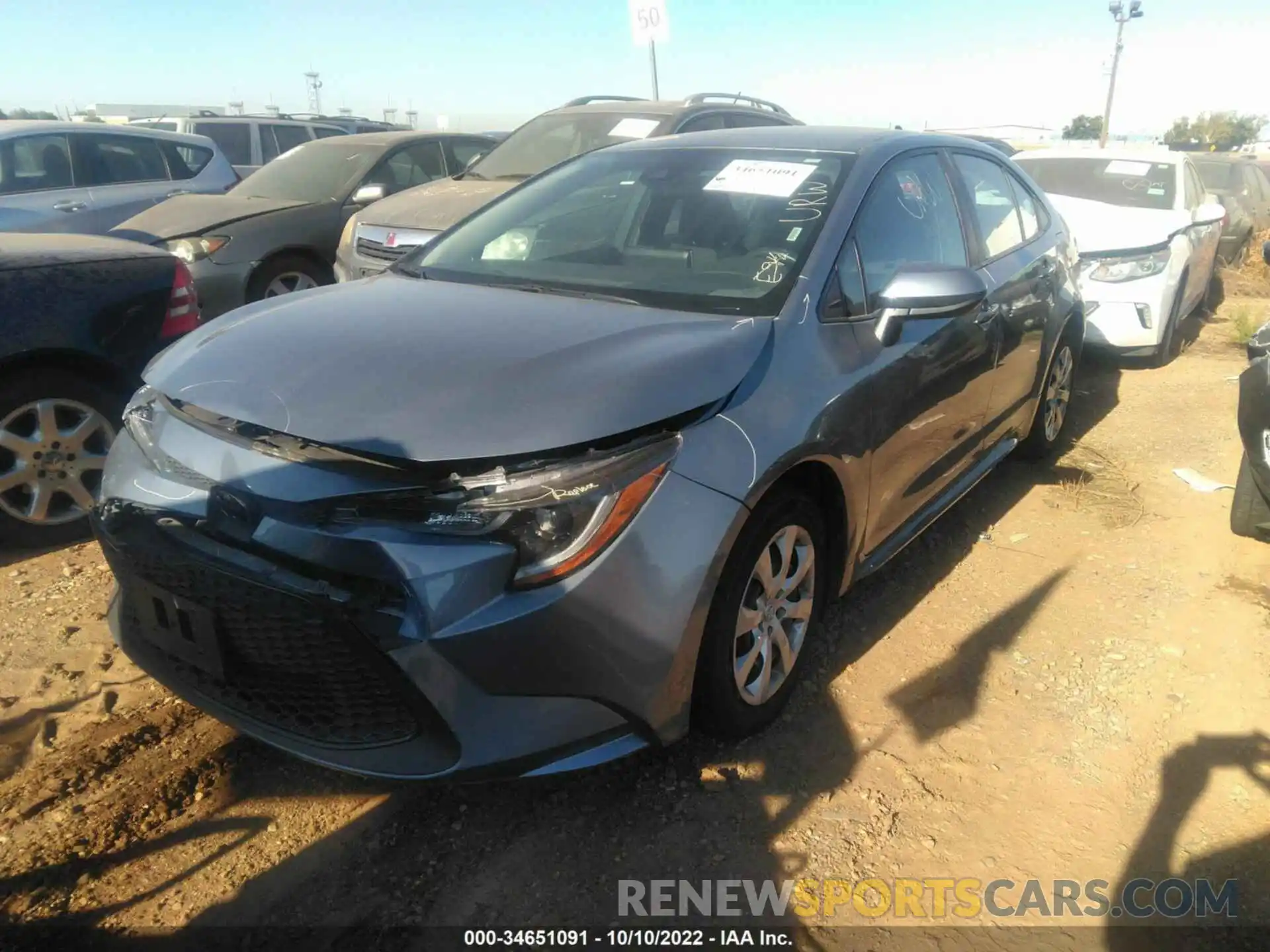 2 Photograph of a damaged car 5YFEPMAE3MP249181 TOYOTA COROLLA 2021