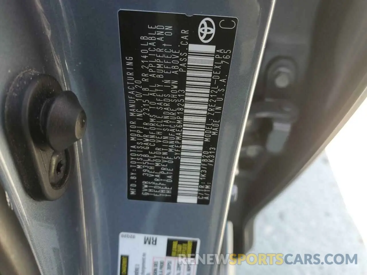 12 Photograph of a damaged car 5YFEPMAE6MP182513 TOYOTA COROLLA 2021