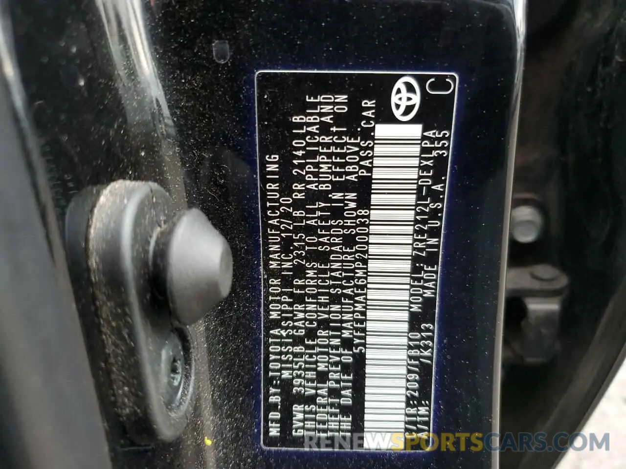 14 Photograph of a damaged car 5YFEPMAE6MP200038 TOYOTA COROLLA 2021