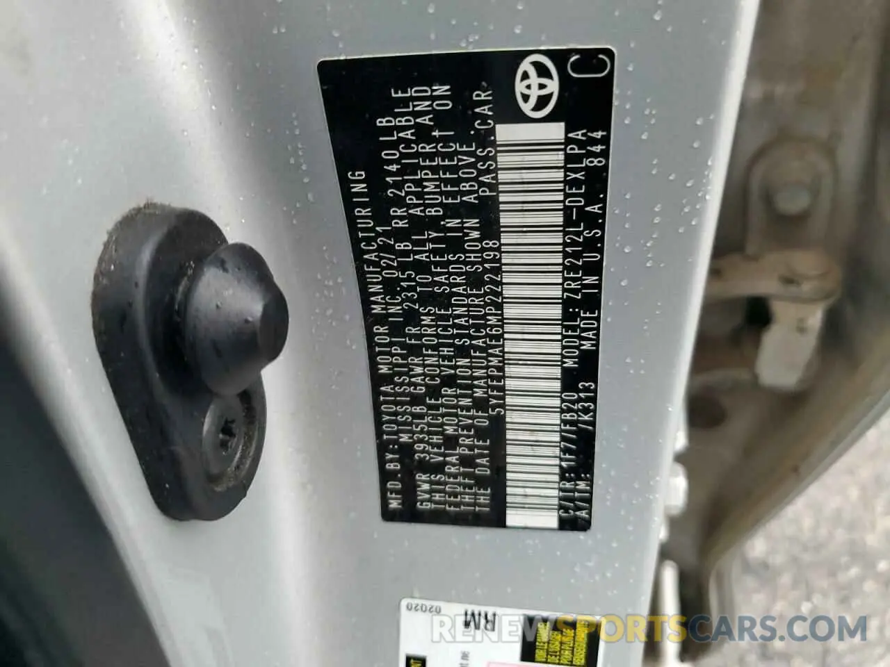 12 Photograph of a damaged car 5YFEPMAE6MP222198 TOYOTA COROLLA 2021