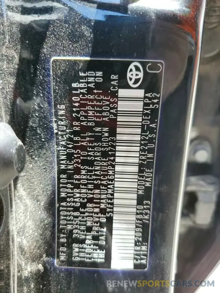 12 Photograph of a damaged car 5YFEPMAE6MP241723 TOYOTA COROLLA 2021