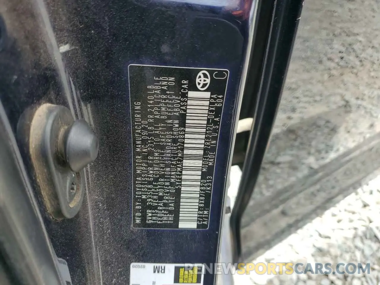 12 Photograph of a damaged car 5YFEPMAE7MP170869 TOYOTA COROLLA 2021