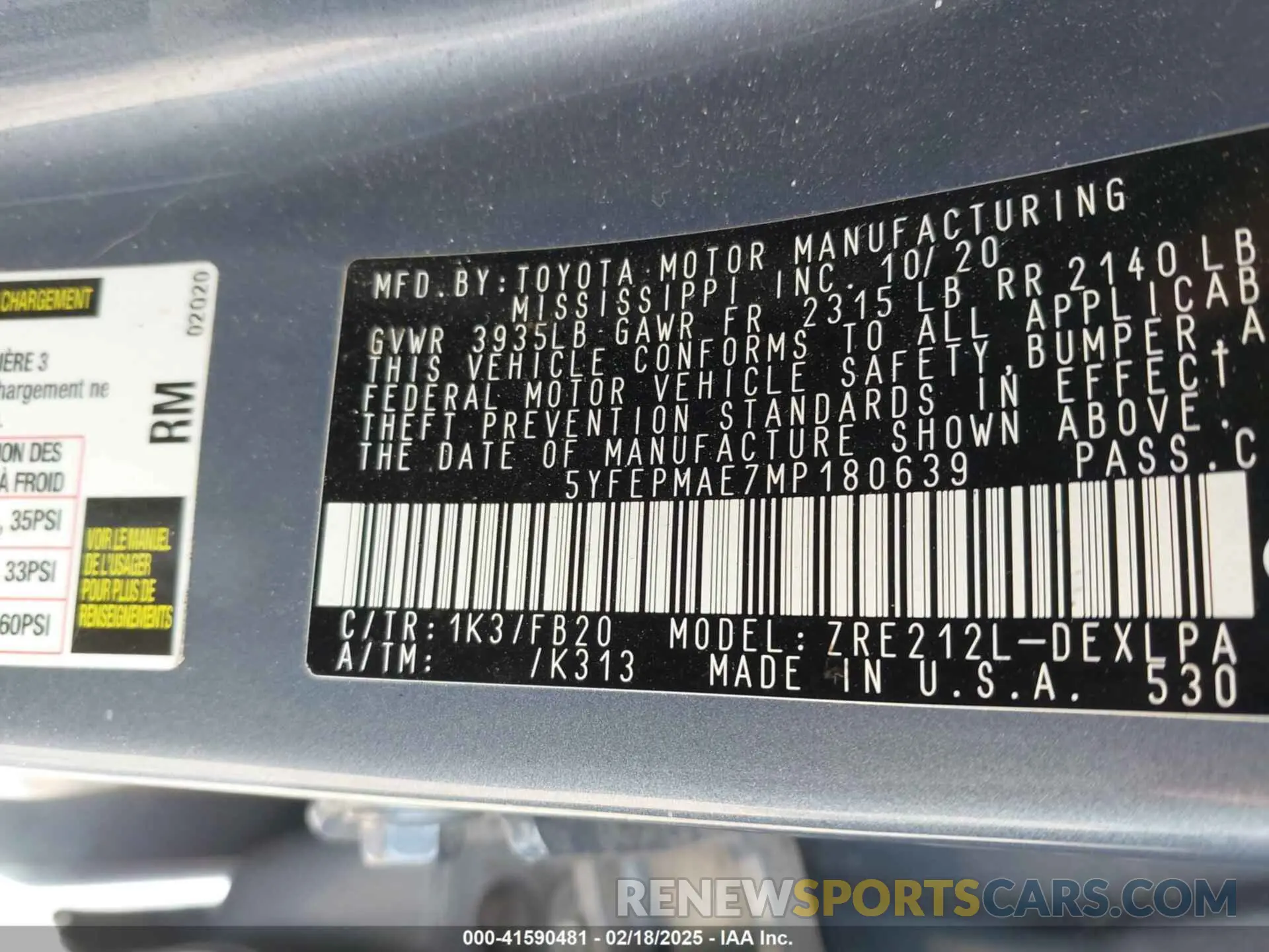 9 Photograph of a damaged car 5YFEPMAE7MP180639 TOYOTA COROLLA 2021