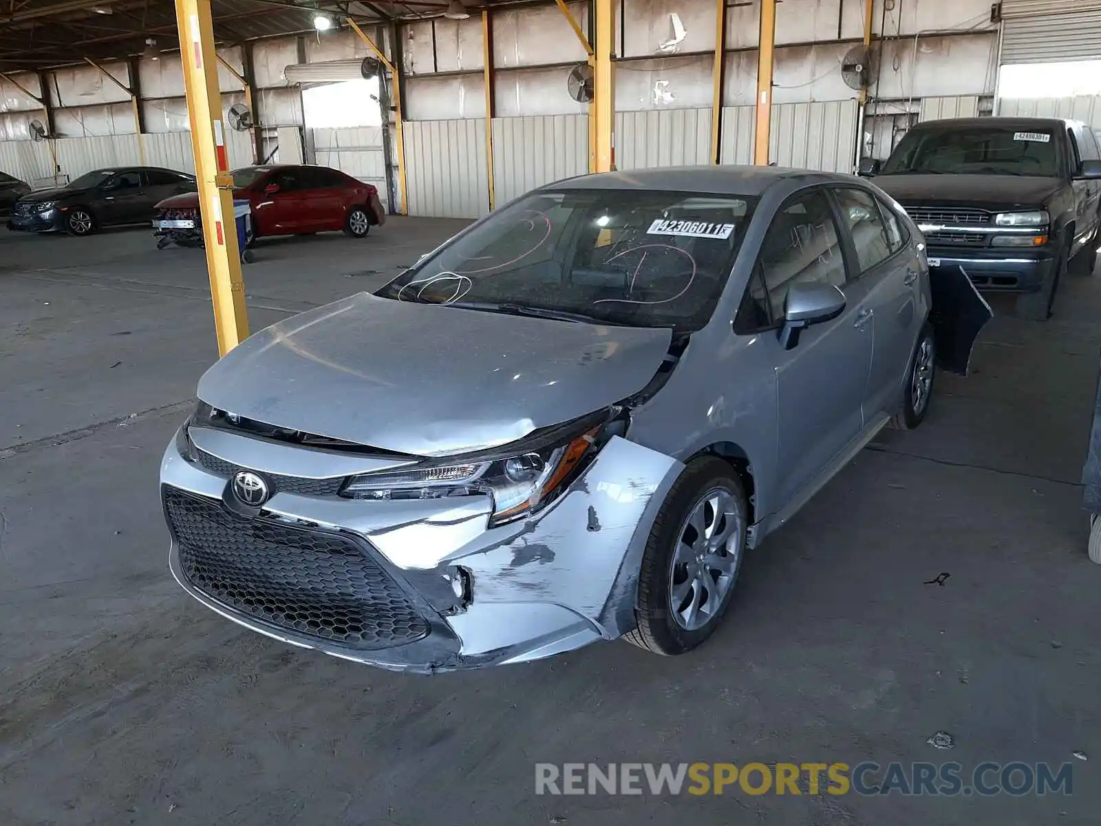 2 Photograph of a damaged car 5YFEPMAE8MP204513 TOYOTA COROLLA 2021