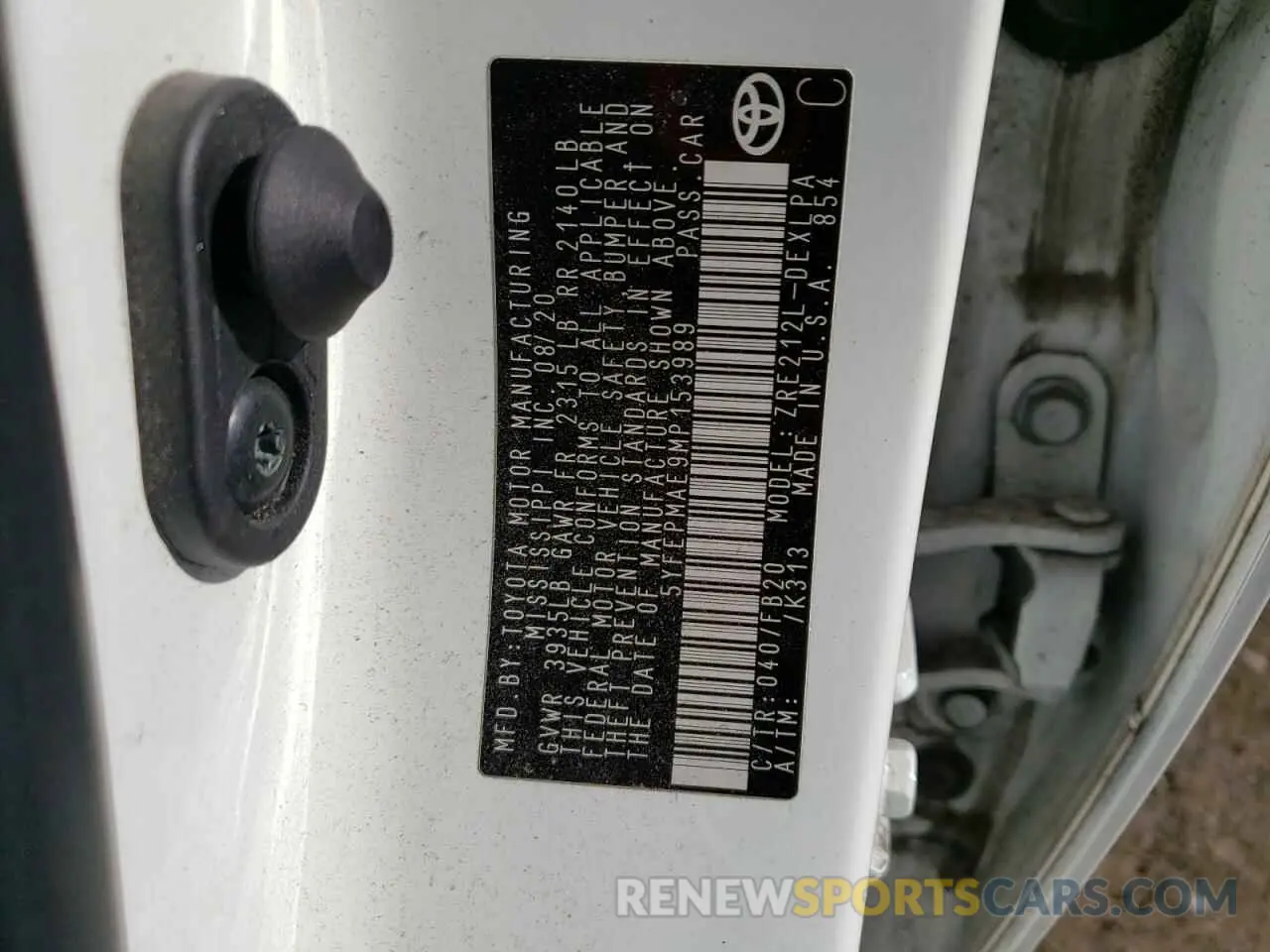 12 Photograph of a damaged car 5YFEPMAE9MP153989 TOYOTA COROLLA 2021