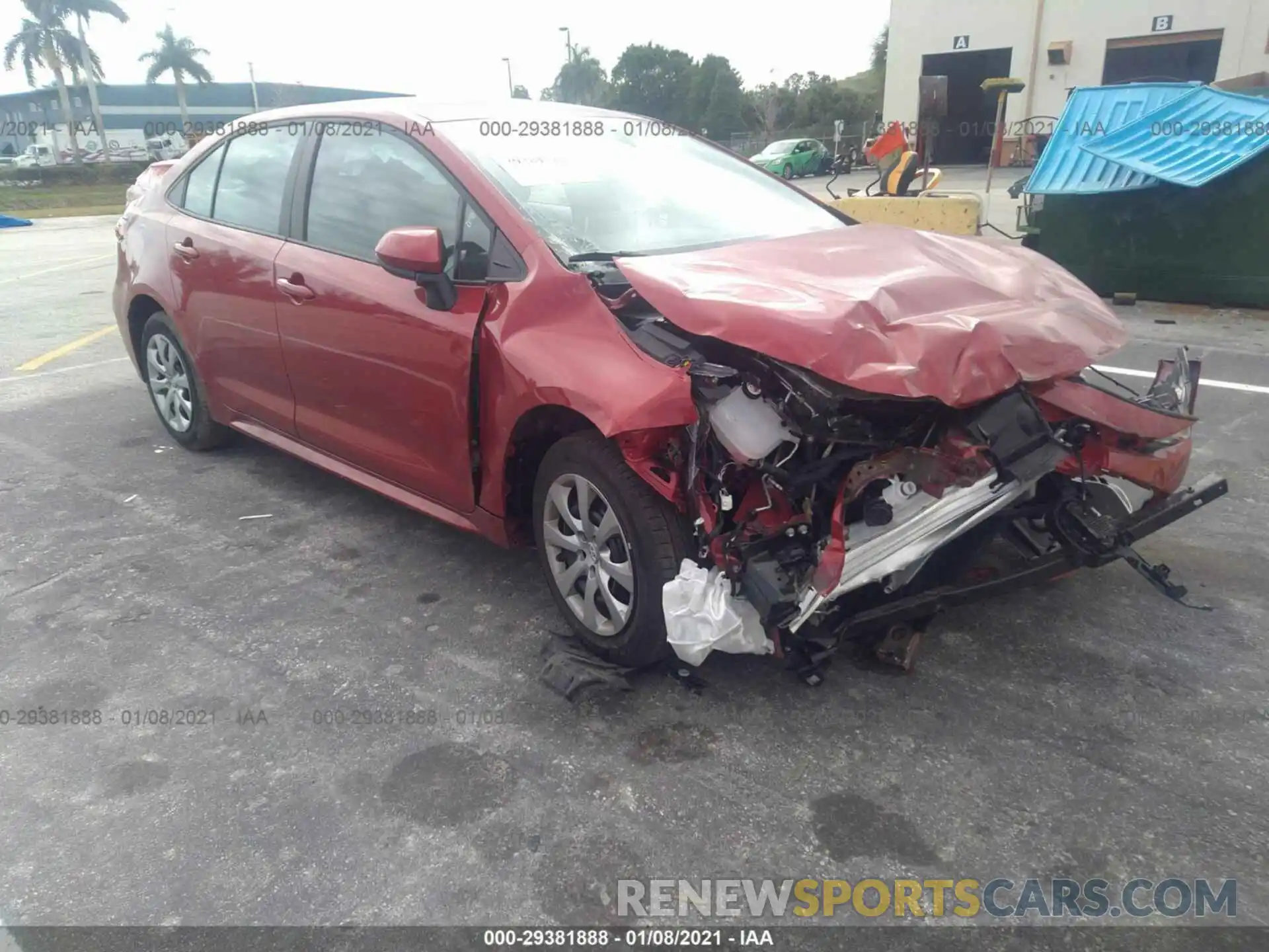 1 Photograph of a damaged car 5YFEPMAE9MP179640 TOYOTA COROLLA 2021