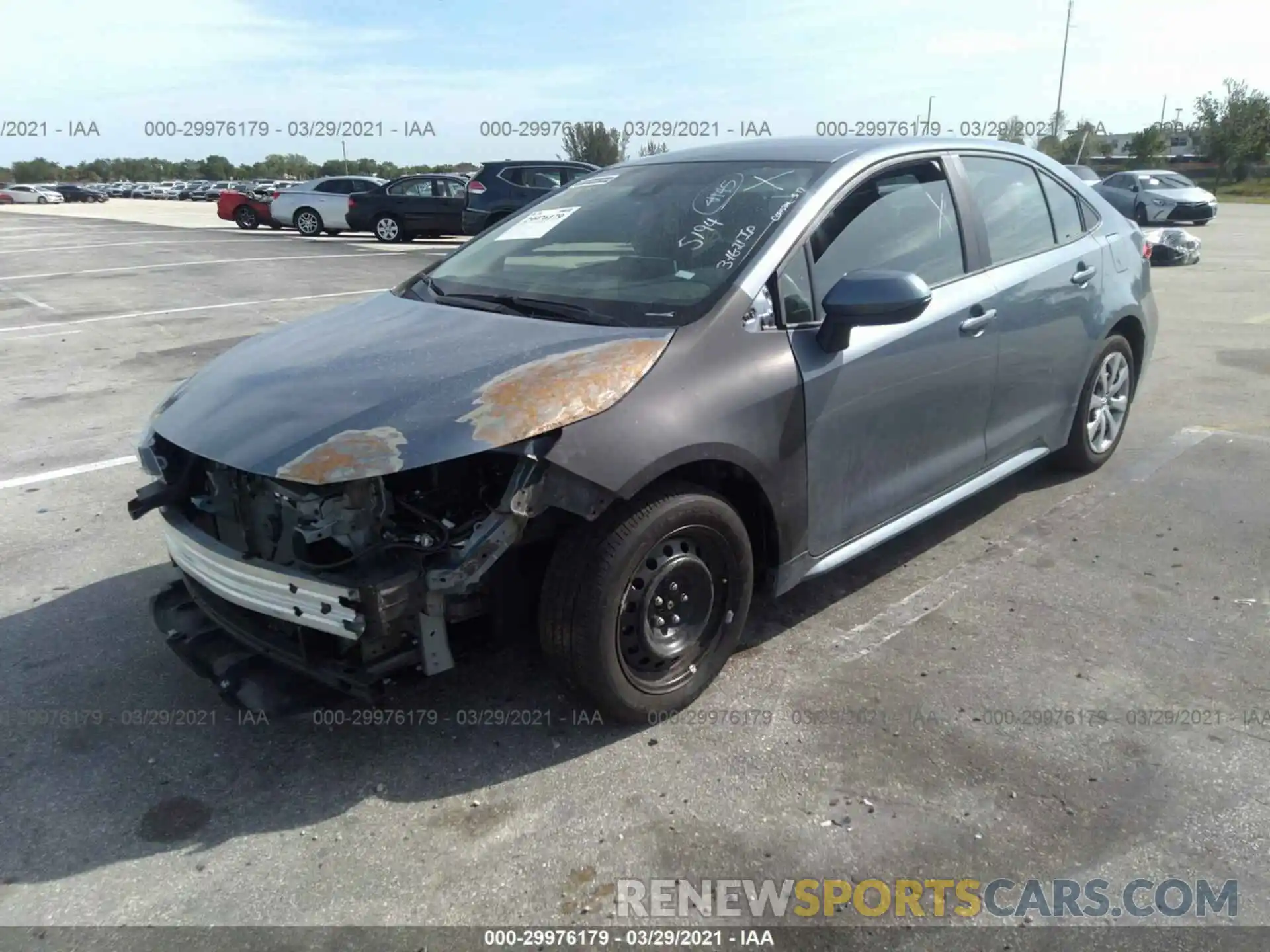 2 Photograph of a damaged car 5YFEPMAE9MP185194 TOYOTA COROLLA 2021