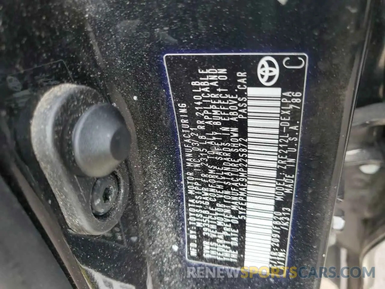 13 Photograph of a damaged car 5YFEPMAE9MP225872 TOYOTA COROLLA 2021