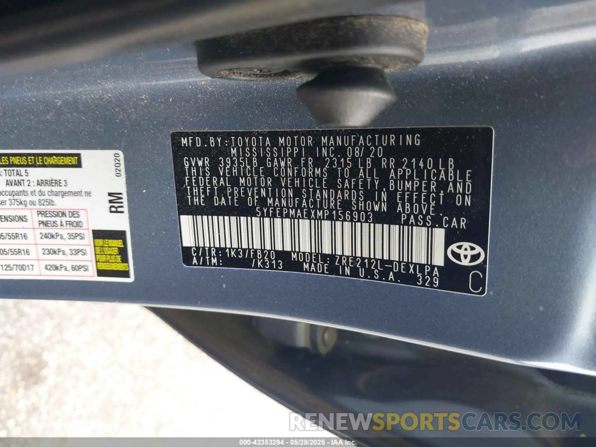 9 Photograph of a damaged car 5YFEPMAEXMP156903 TOYOTA COROLLA 2021