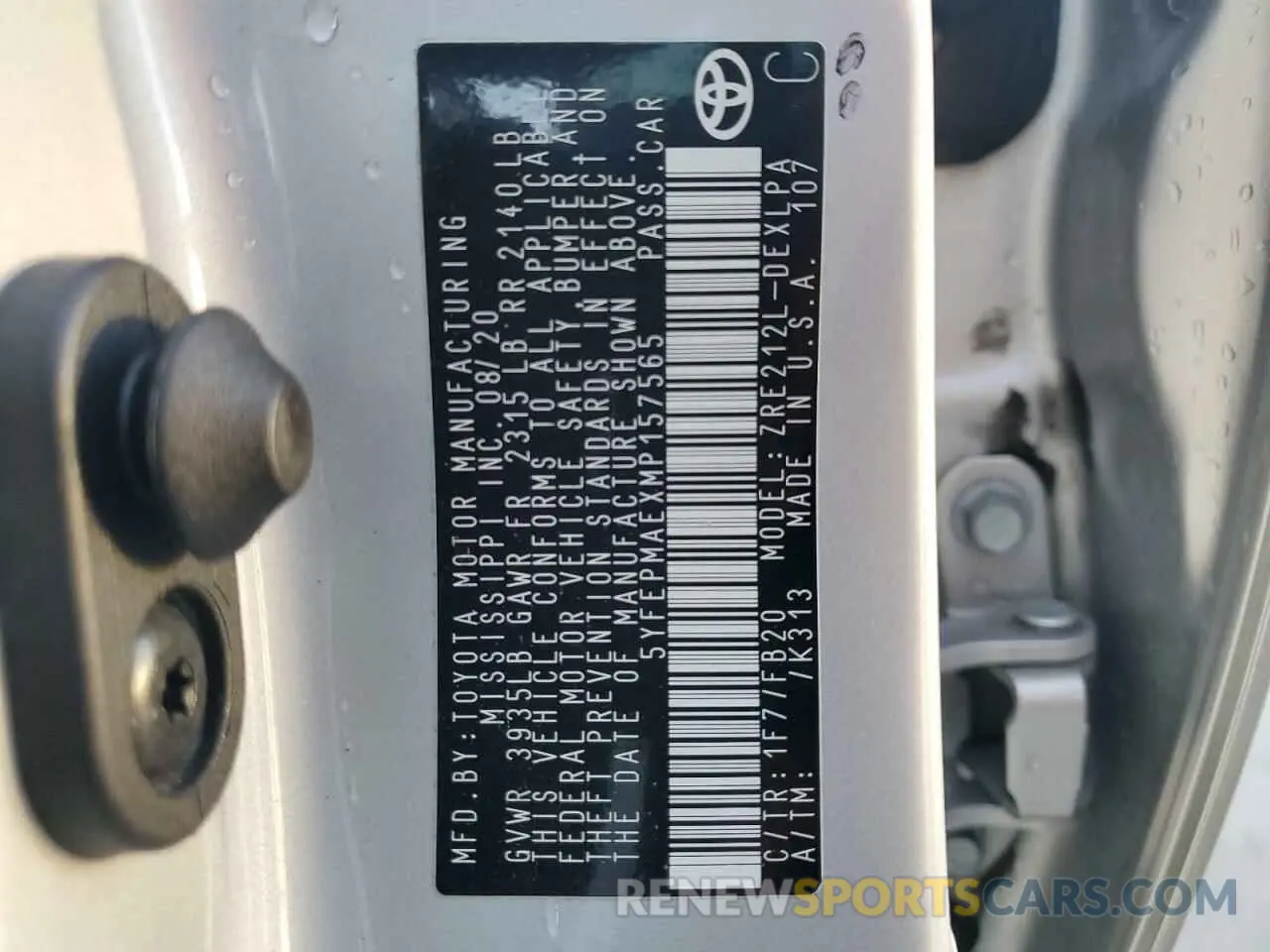 13 Photograph of a damaged car 5YFEPMAEXMP157565 TOYOTA COROLLA 2021