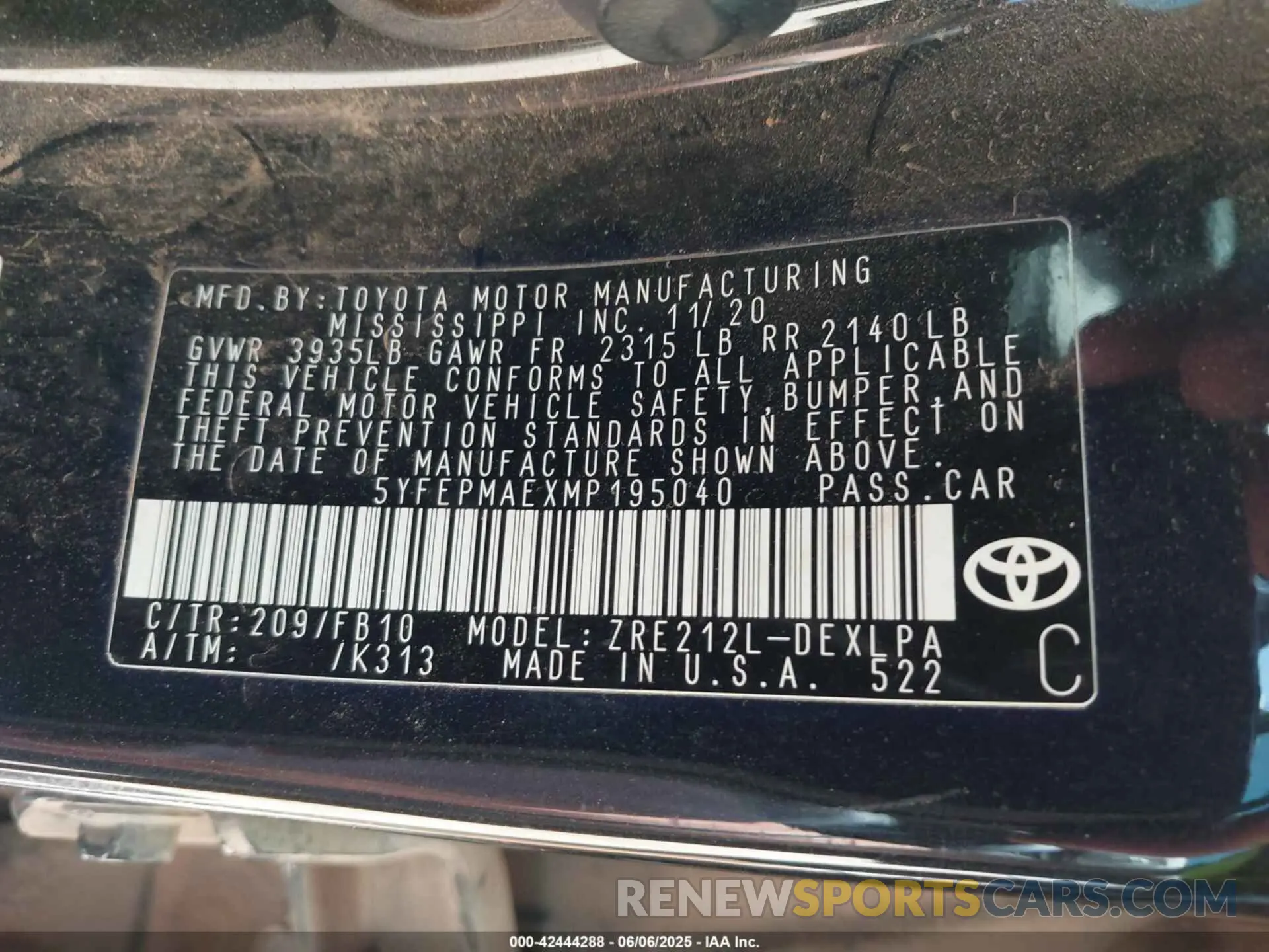 9 Photograph of a damaged car 5YFEPMAEXMP195040 TOYOTA COROLLA 2021