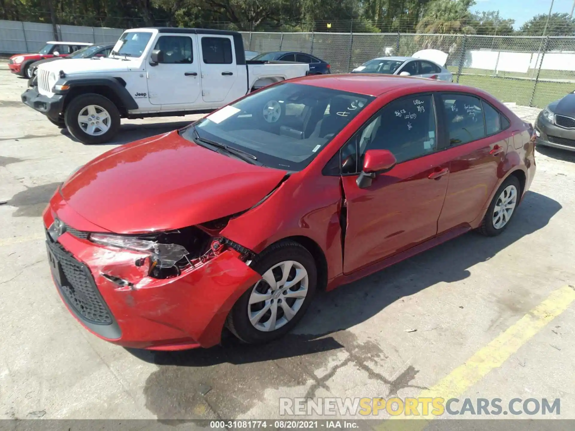 2 Photograph of a damaged car 5YFEPMAEXMP216825 TOYOTA COROLLA 2021