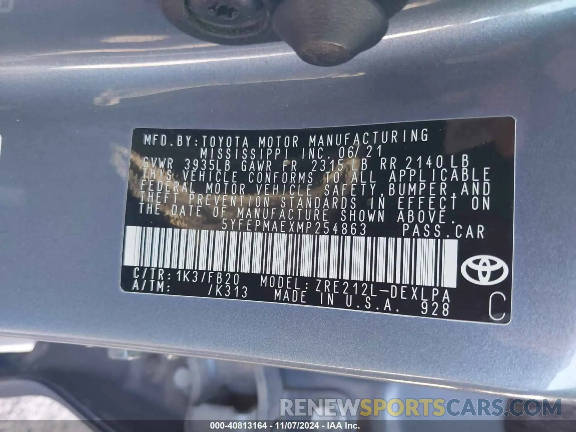 9 Photograph of a damaged car 5YFEPMAEXMP254863 TOYOTA COROLLA 2021