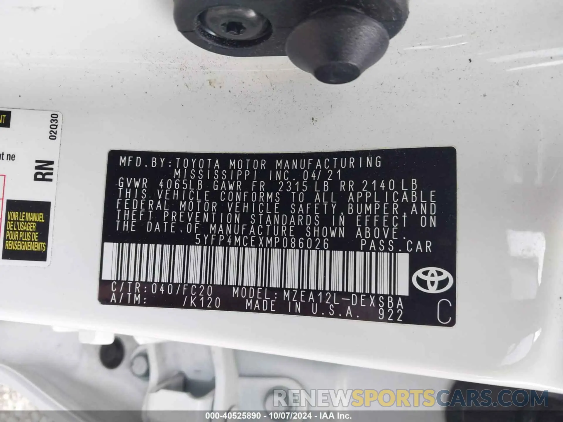 9 Photograph of a damaged car 5YFP4MCEXMP086026 TOYOTA COROLLA 2021