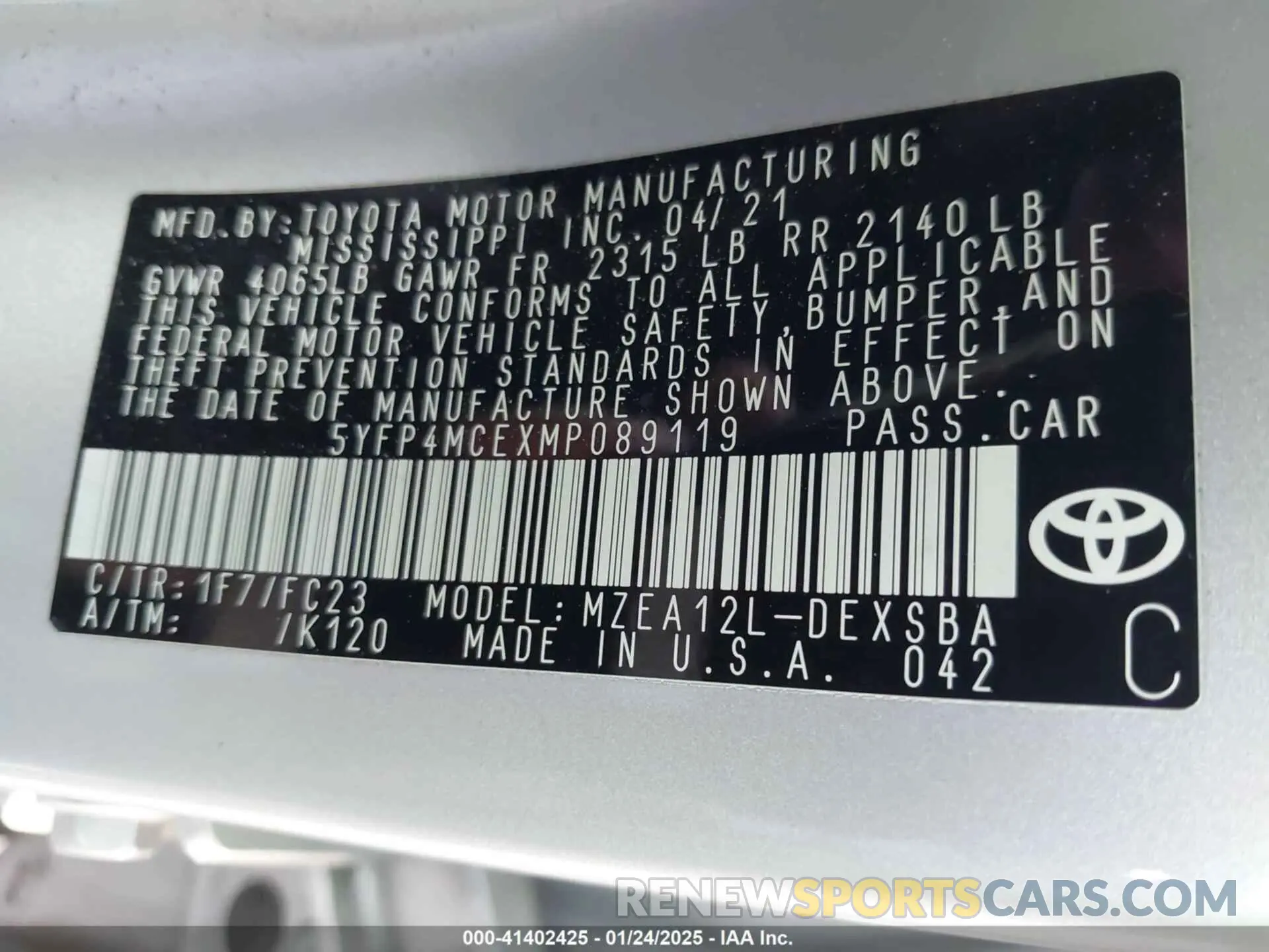 9 Photograph of a damaged car 5YFP4MCEXMP089119 TOYOTA COROLLA 2021