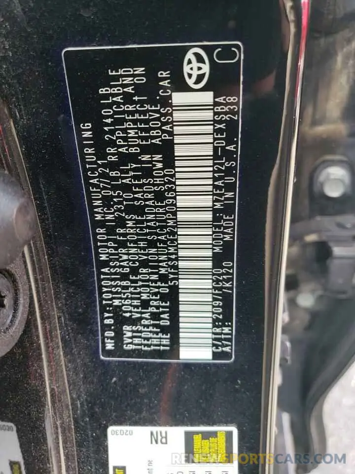 12 Photograph of a damaged car 5YFS4MCE2MP096320 TOYOTA COROLLA 2021
