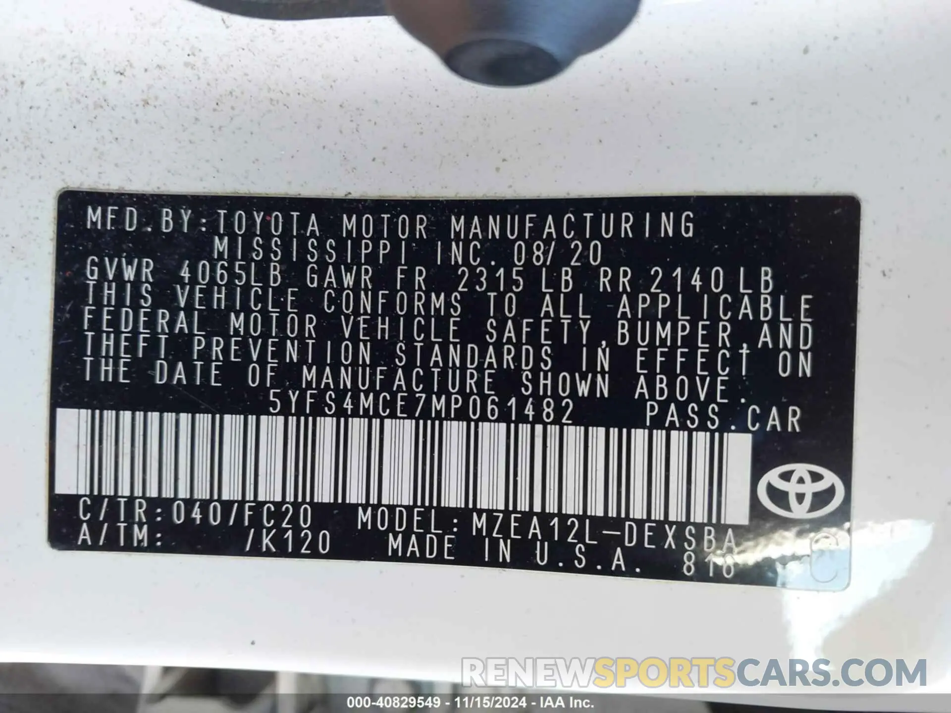 9 Photograph of a damaged car 5YFS4MCE7MP061482 TOYOTA COROLLA 2021