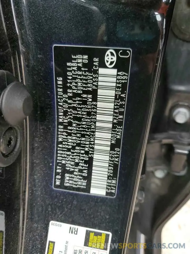 15 Photograph of a damaged car 5YFS4MCEXMP067678 TOYOTA COROLLA 2021