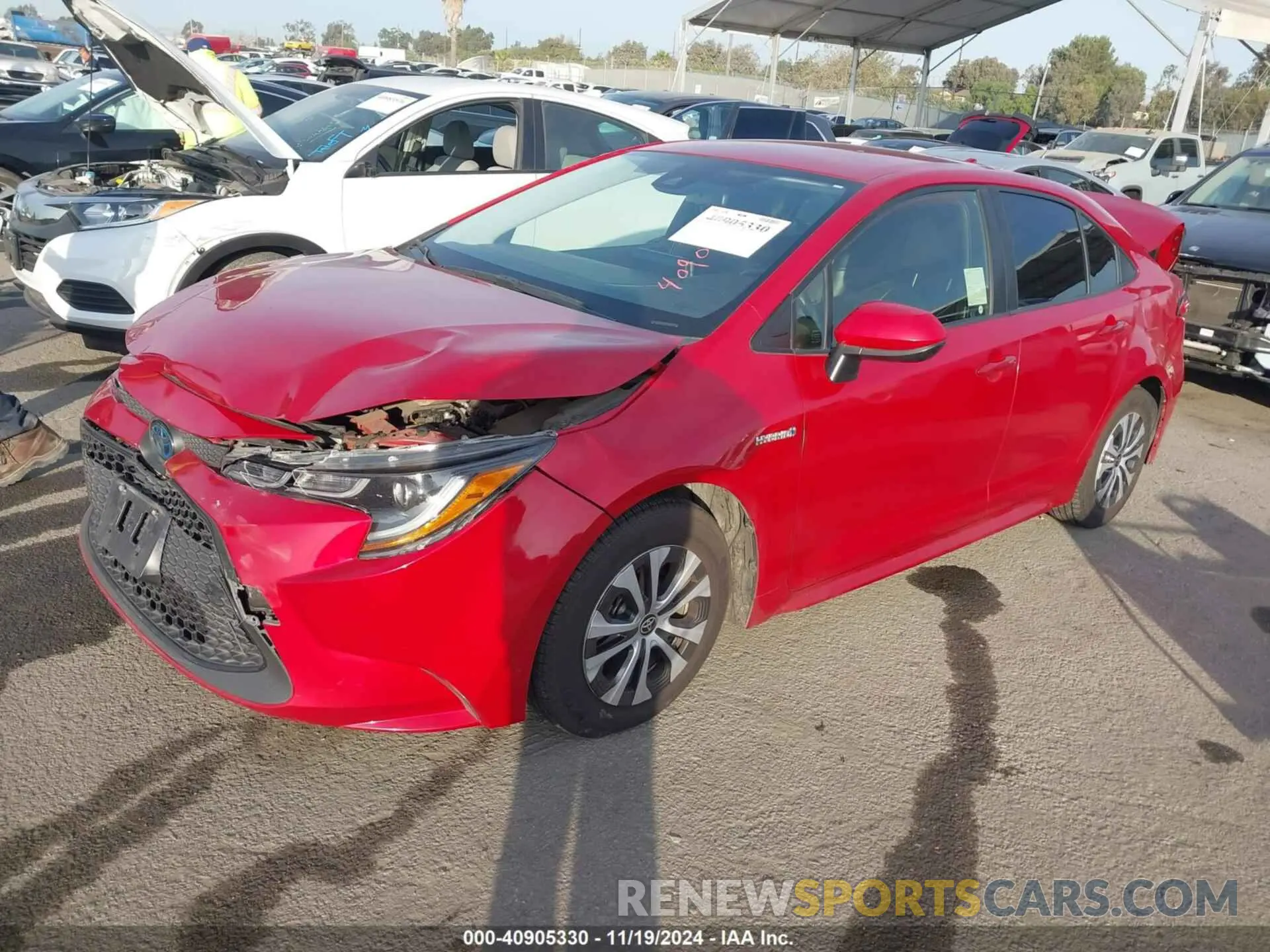 2 Photograph of a damaged car JTDEAMDE1MJ030964 TOYOTA COROLLA 2021
