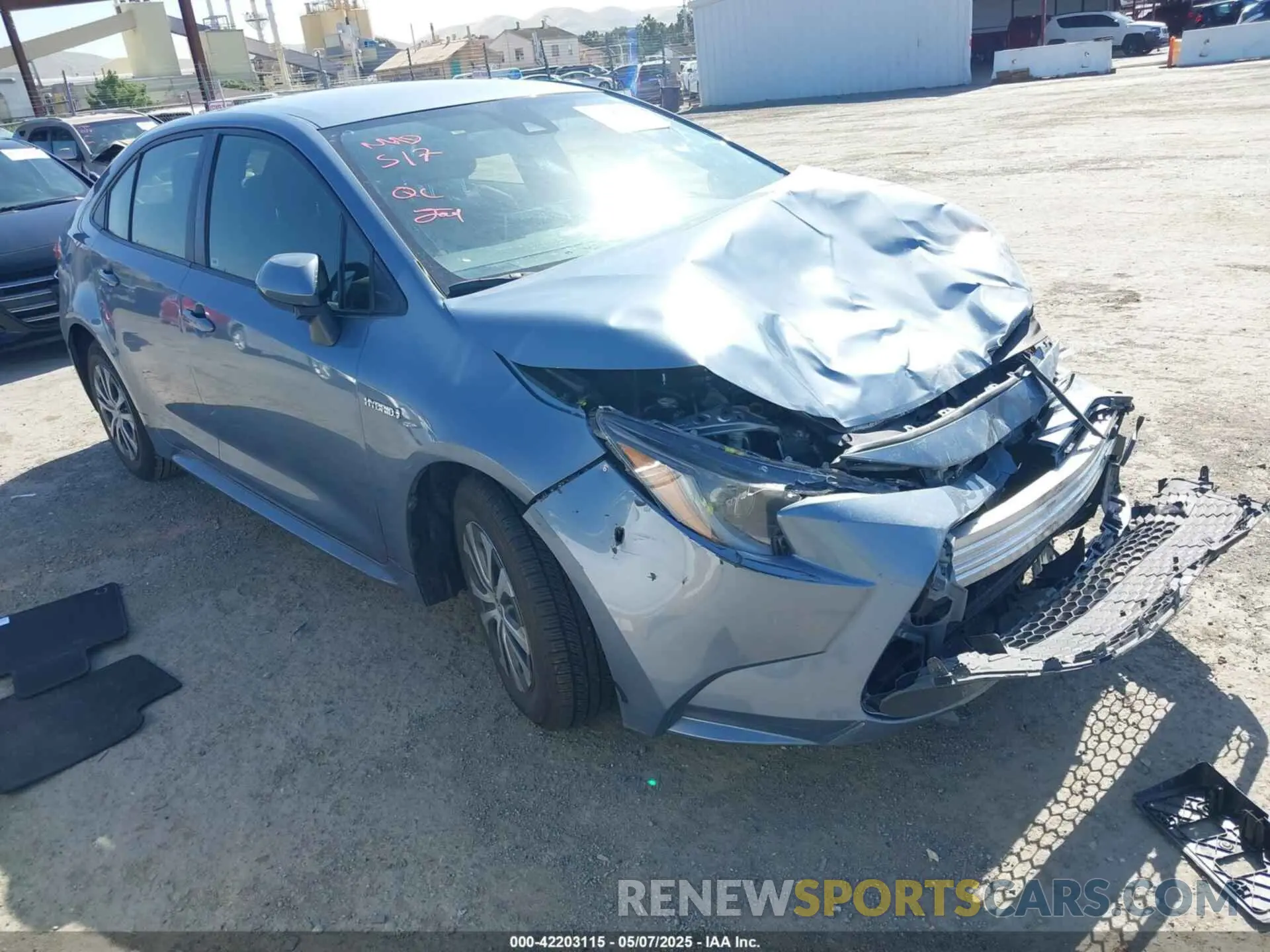 1 Photograph of a damaged car JTDEAMDE4MJ024253 TOYOTA COROLLA 2021