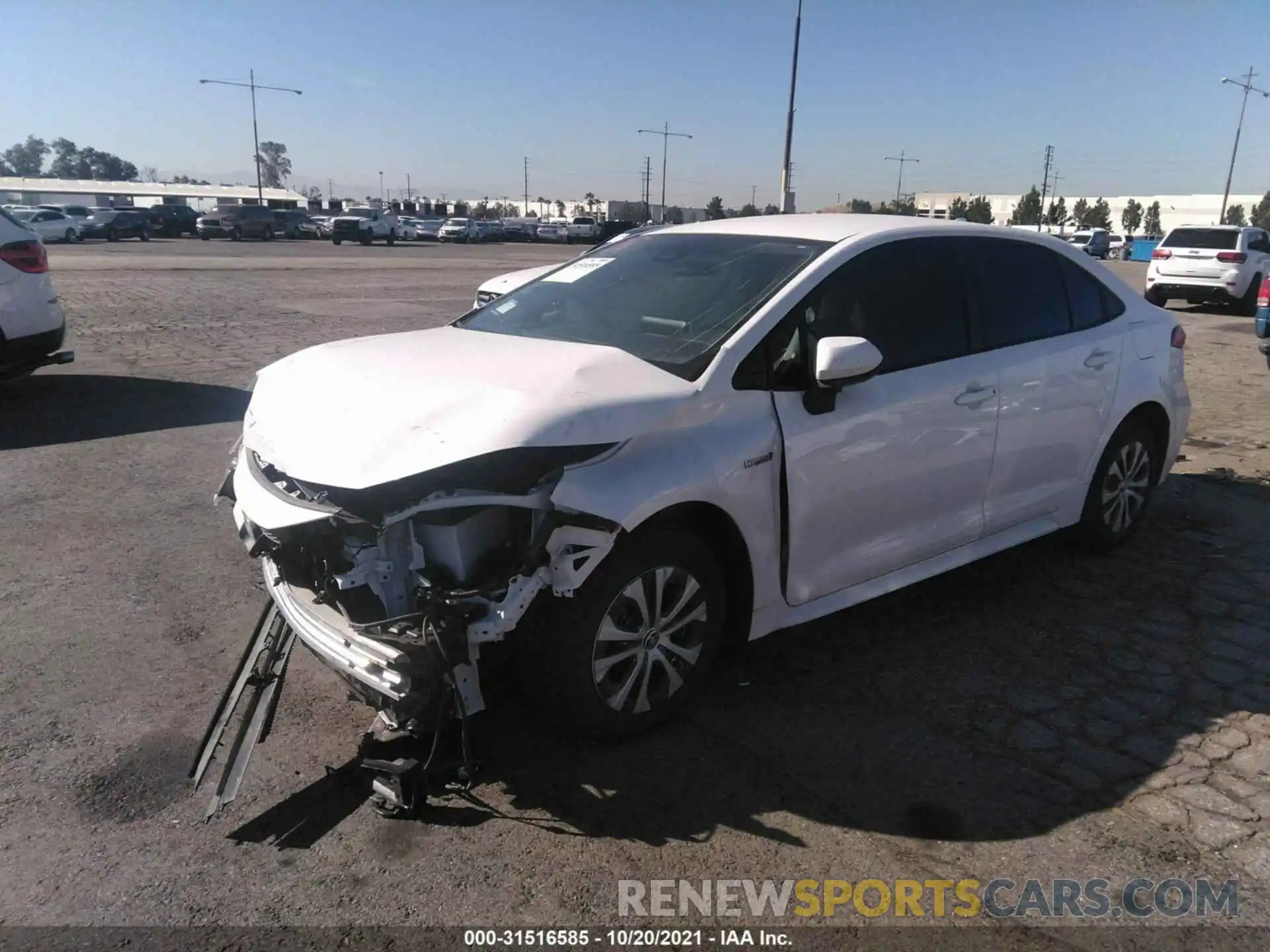 2 Photograph of a damaged car JTDEAMDE8MJ034848 TOYOTA COROLLA 2021