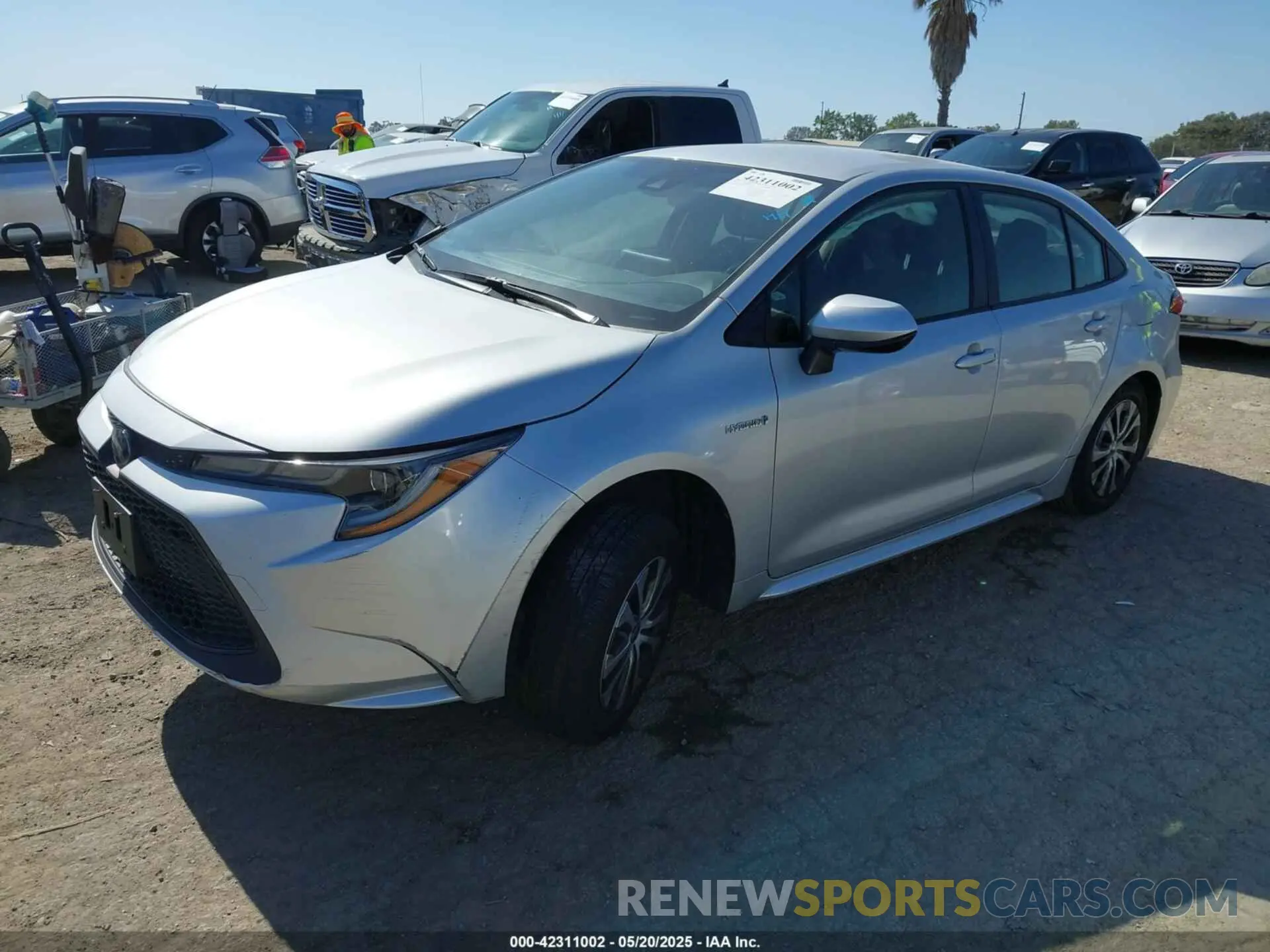 2 Photograph of a damaged car JTDEAMDE9MJ010185 TOYOTA COROLLA 2021