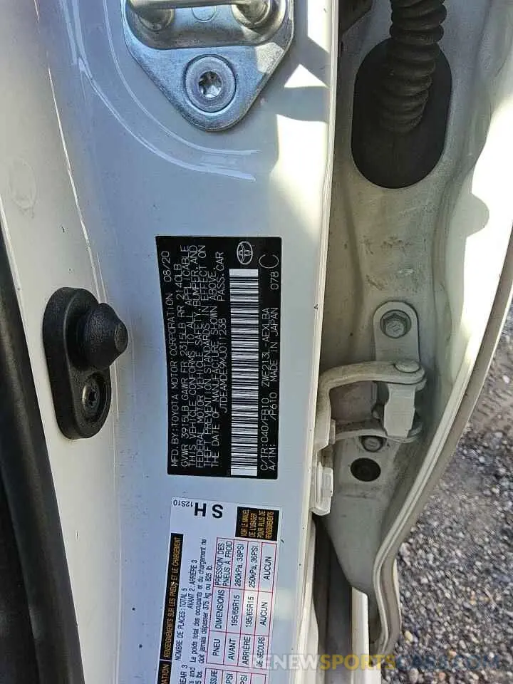 13 Photograph of a damaged car JTDEAMDE9MJ011238 TOYOTA COROLLA 2021