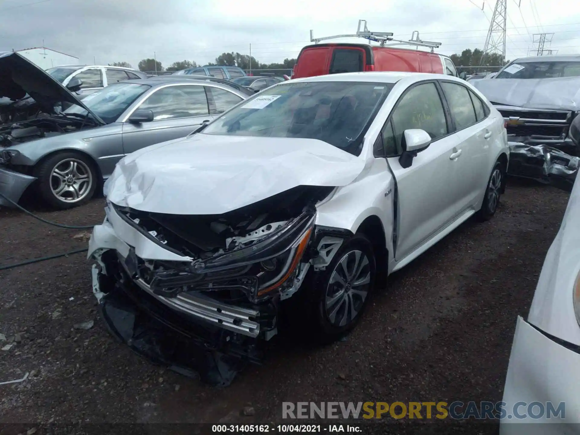 2 Photograph of a damaged car JTDEAMDE9MJ019940 TOYOTA COROLLA 2021