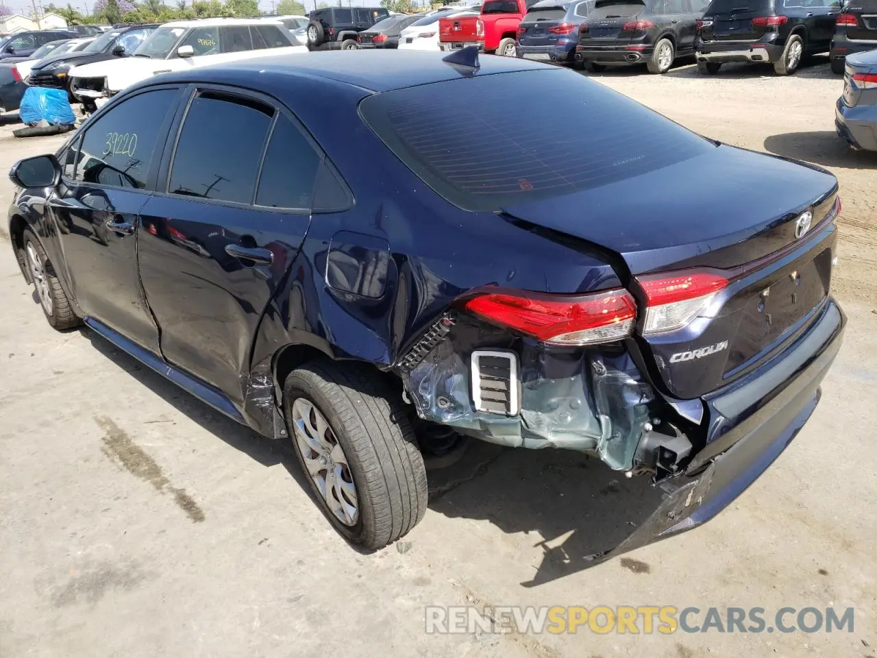 3 Photograph of a damaged car JTDEPMAE0MJ134414 TOYOTA COROLLA 2021