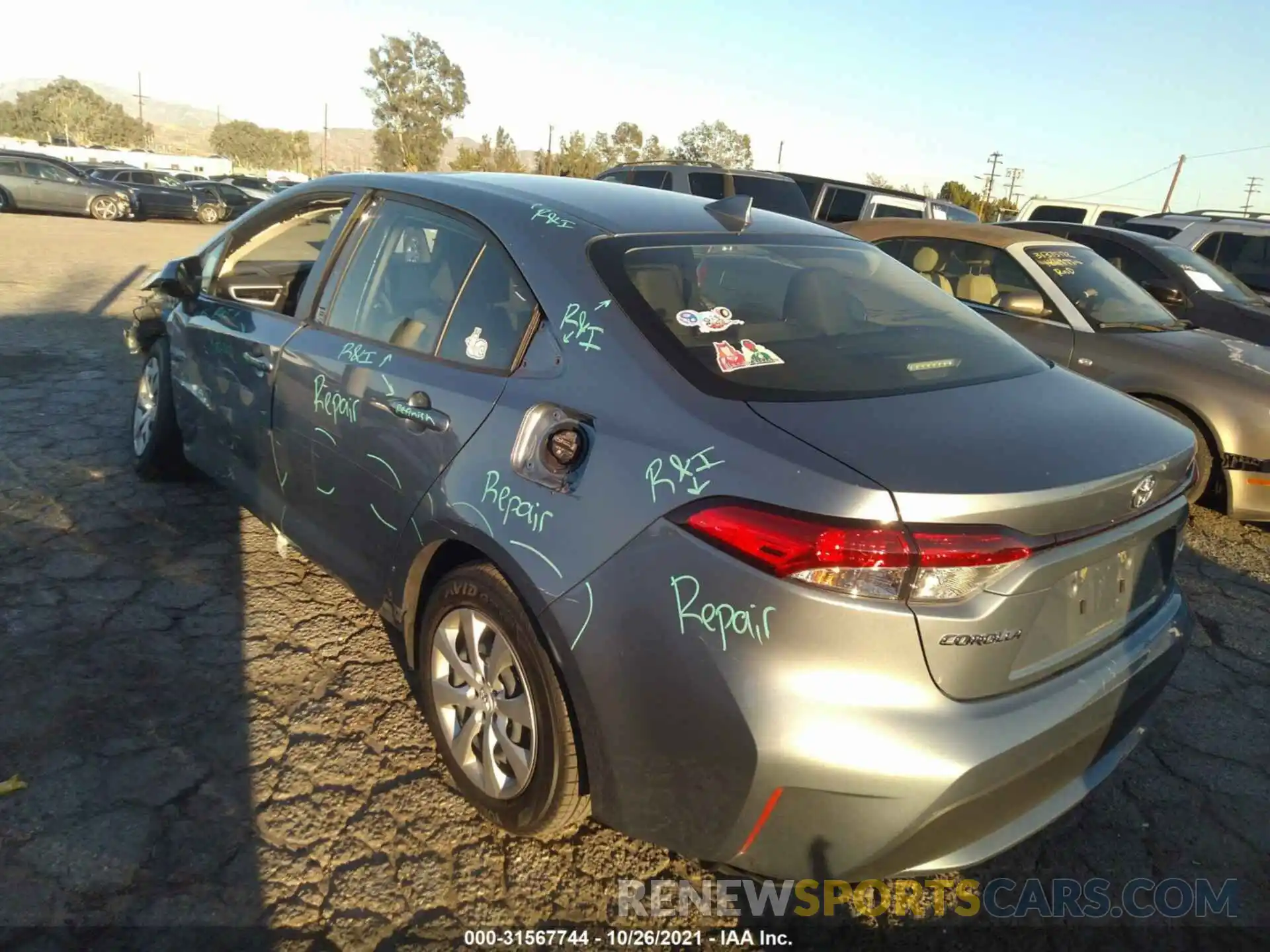 3 Photograph of a damaged car JTDEPMAE0MJ146398 TOYOTA COROLLA 2021