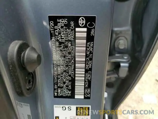 12 Photograph of a damaged car JTDEPMAE0MJ160673 TOYOTA COROLLA 2021