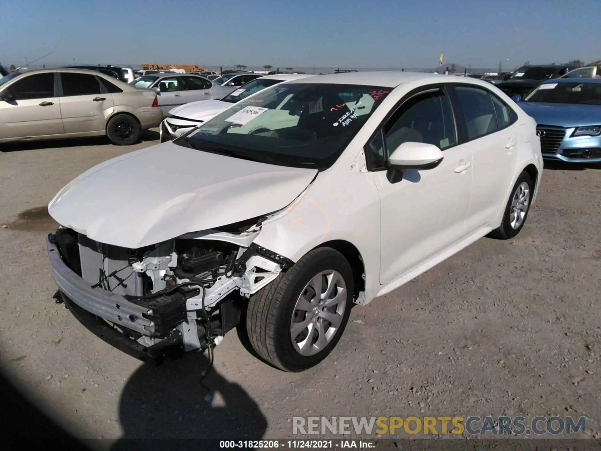 2 Photograph of a damaged car JTDEPMAE4MJ167626 TOYOTA COROLLA 2021