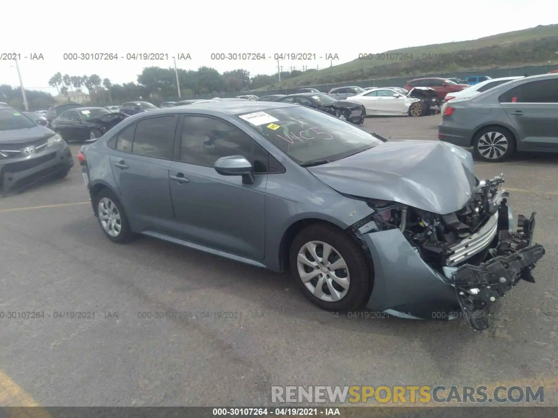 1 Photograph of a damaged car JTDEPMAE5MJ166226 TOYOTA COROLLA 2021