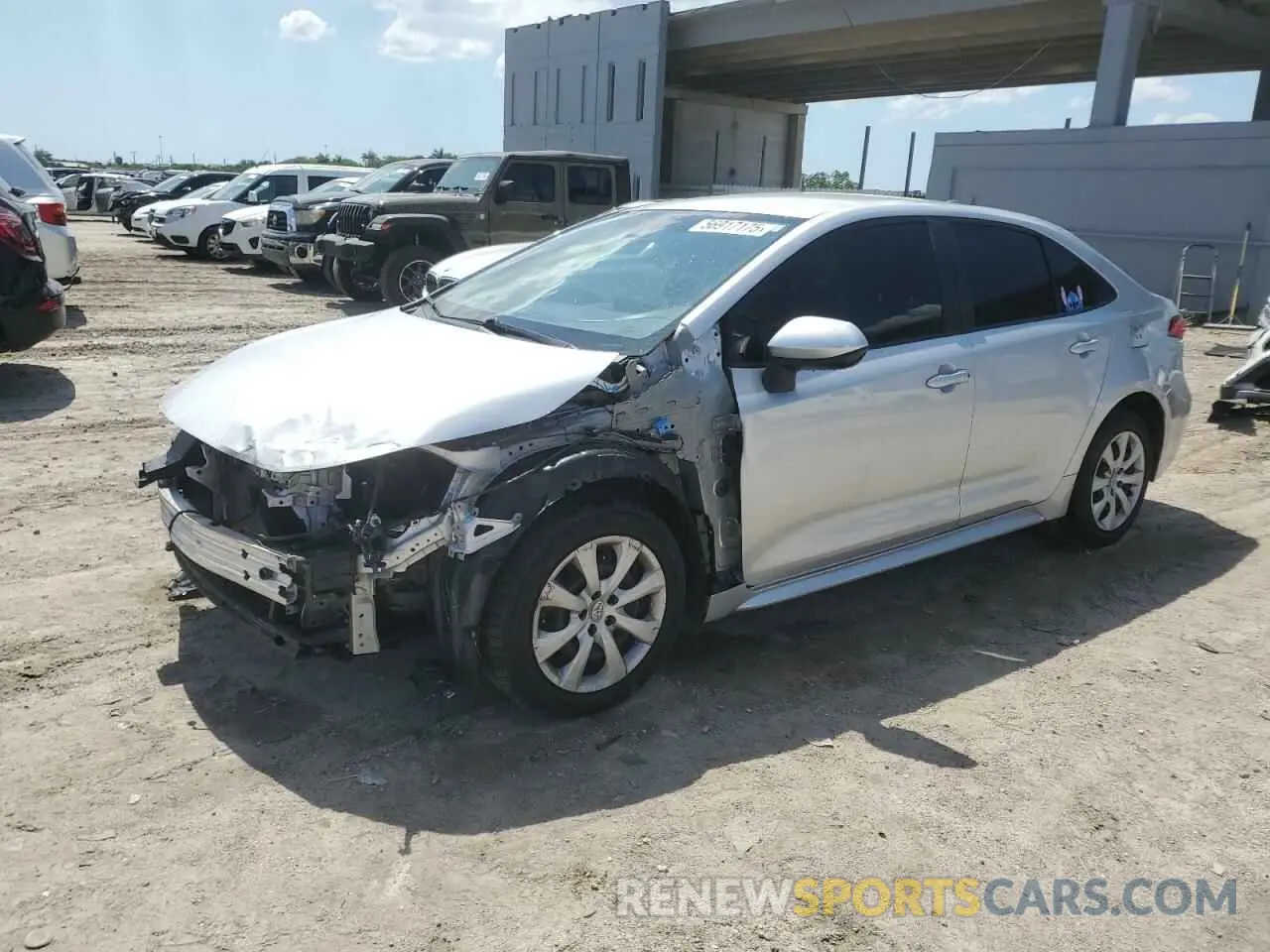 1 Photograph of a damaged car JTDEPMAE7MJ186994 TOYOTA COROLLA 2021