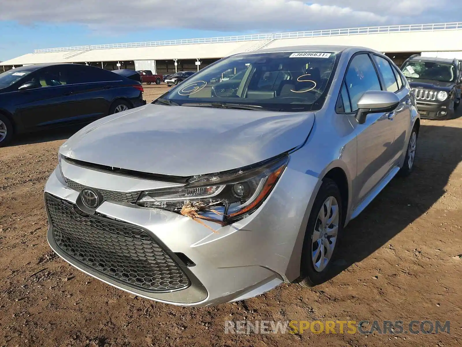 2 Photograph of a damaged car JTDEPMAE8MJ156239 TOYOTA COROLLA 2021