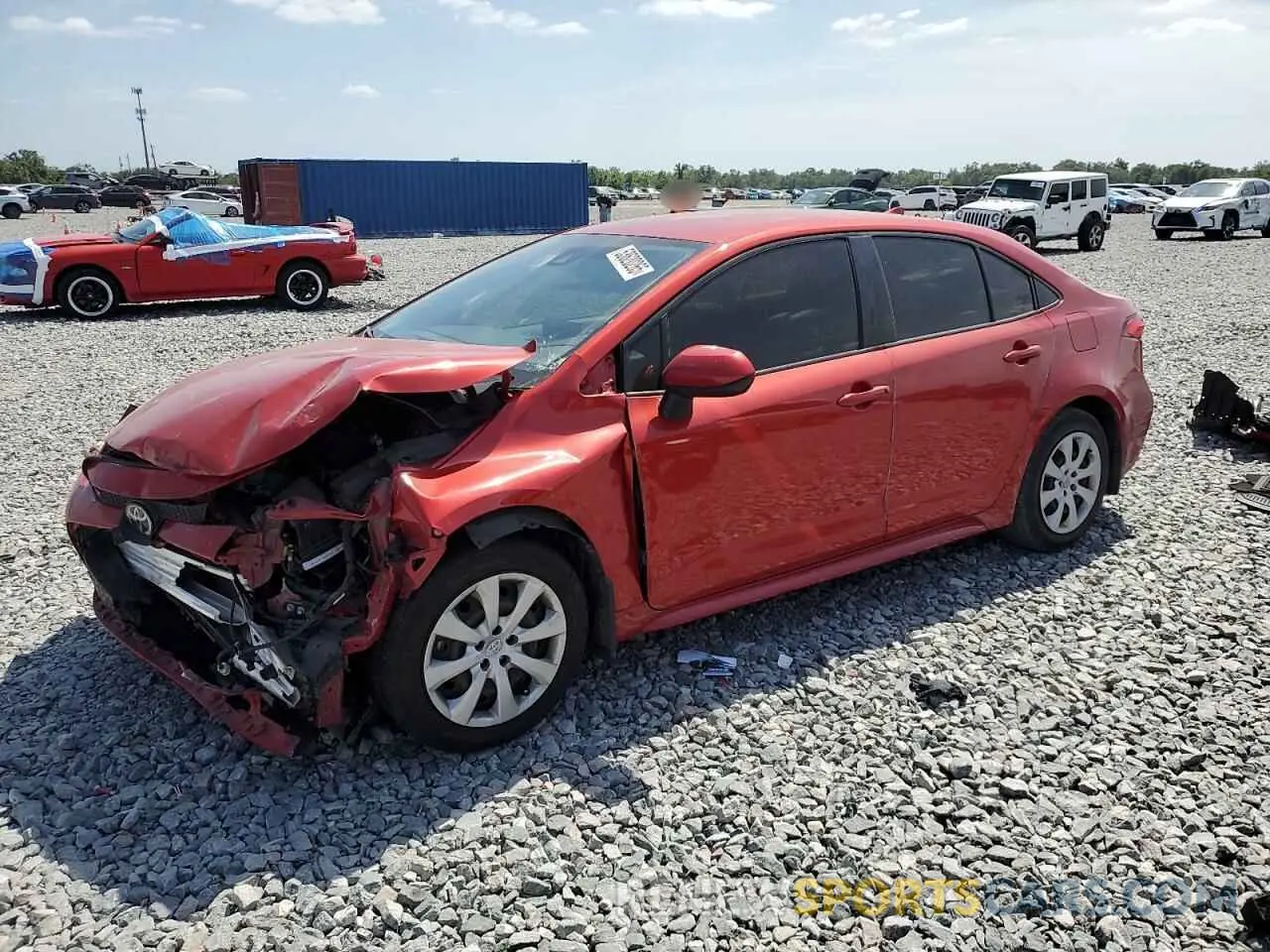 1 Photograph of a damaged car JTDEPMAE8MJ186549 TOYOTA COROLLA 2021