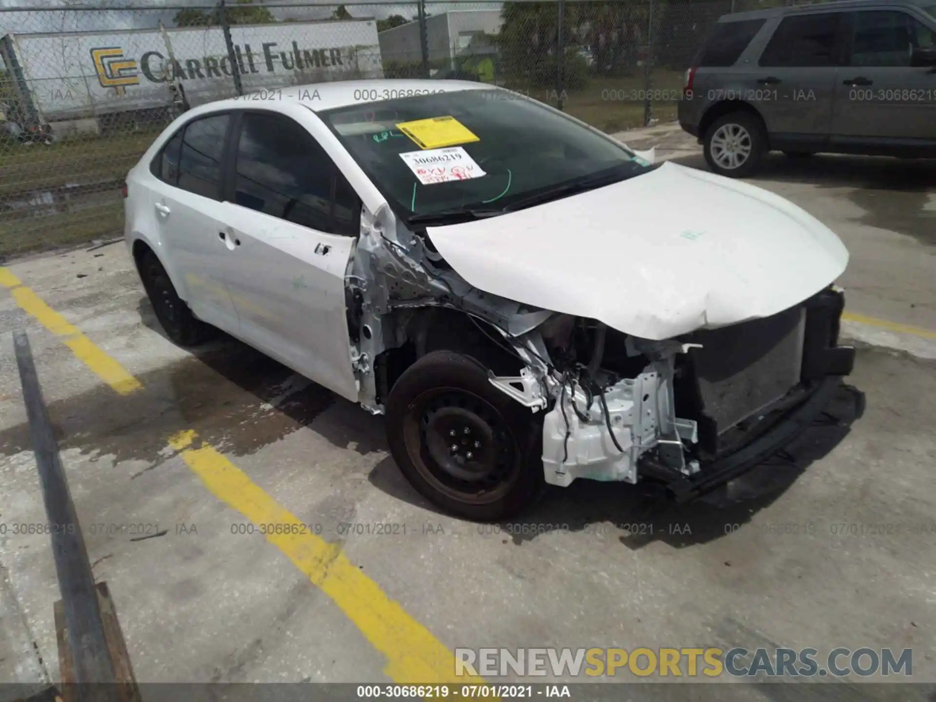 1 Photograph of a damaged car JTDEPMAE9MJ151552 TOYOTA COROLLA 2021