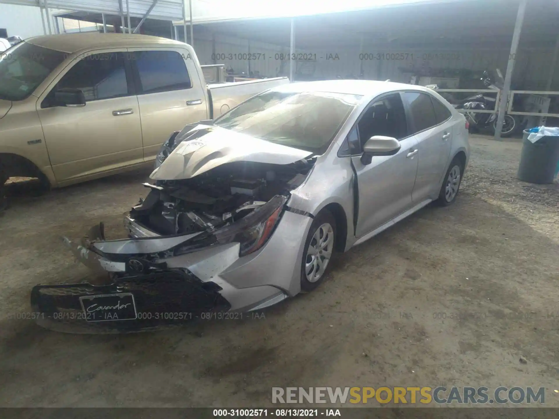 2 Photograph of a damaged car JTDEPMAE9MJ184874 TOYOTA COROLLA 2021