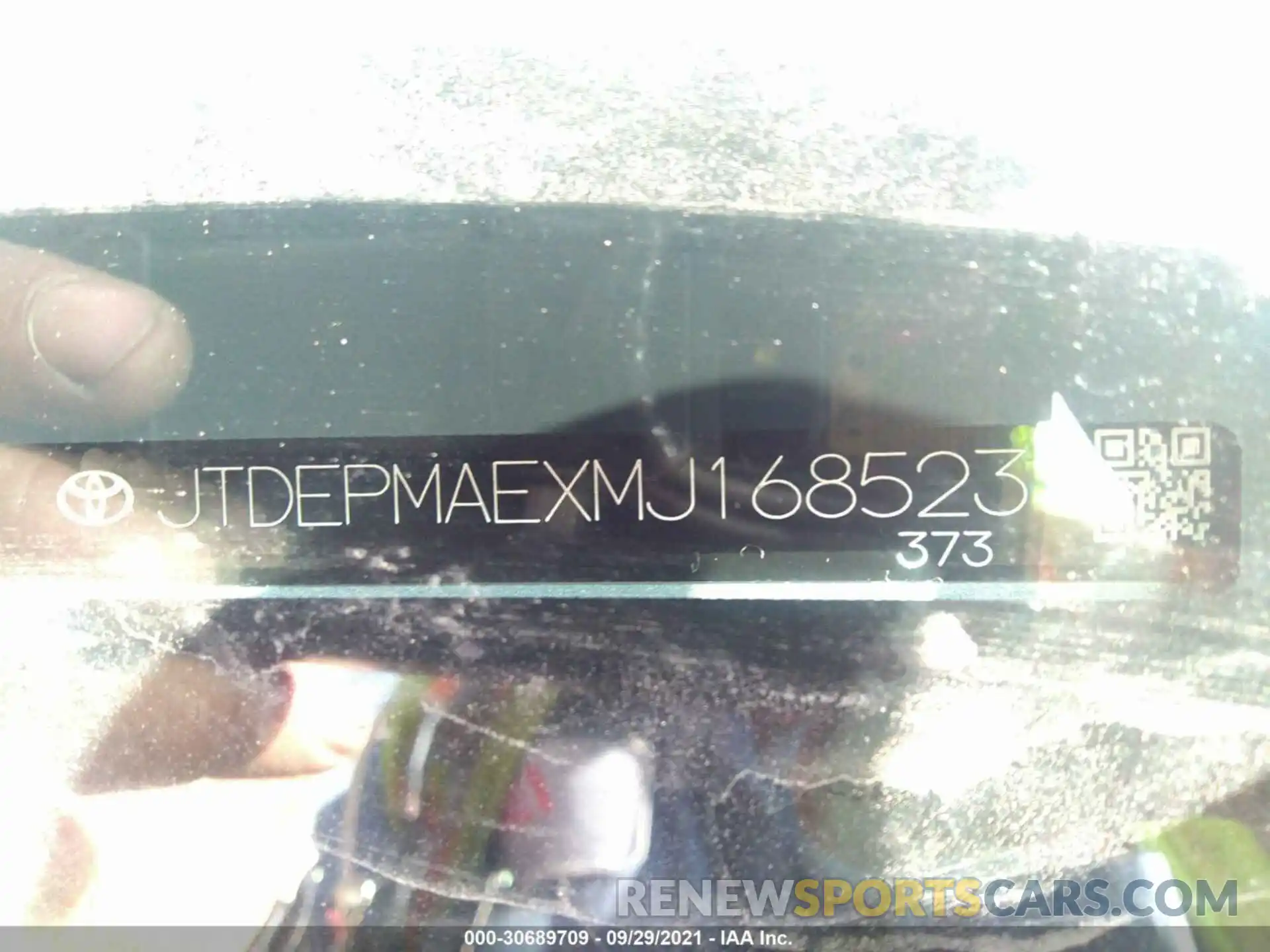 9 Photograph of a damaged car JTDEPMAEXMJ168523 TOYOTA COROLLA 2021