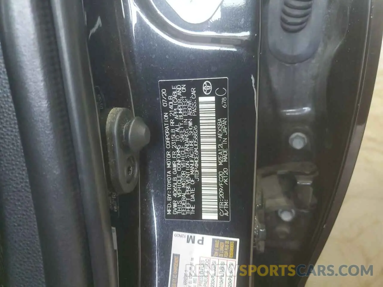12 Photograph of a damaged car JTDP4MCE6MJ058826 TOYOTA COROLLA 2021