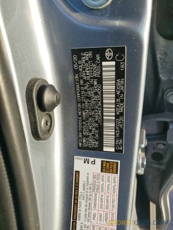 13 Photograph of a damaged car JTDS4MCE3MJ054050 TOYOTA COROLLA 2021